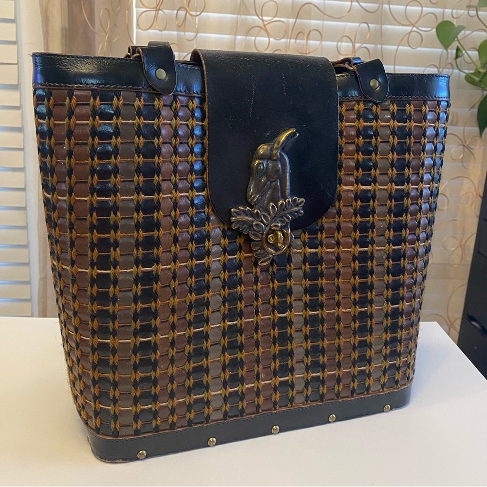Vintage Collins of Texas leather bag, purse, tote
